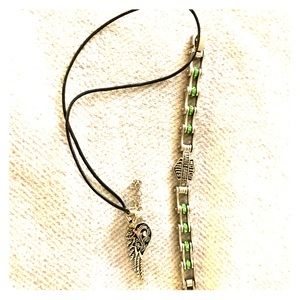 Harley Davidson necklace and gear bracelet